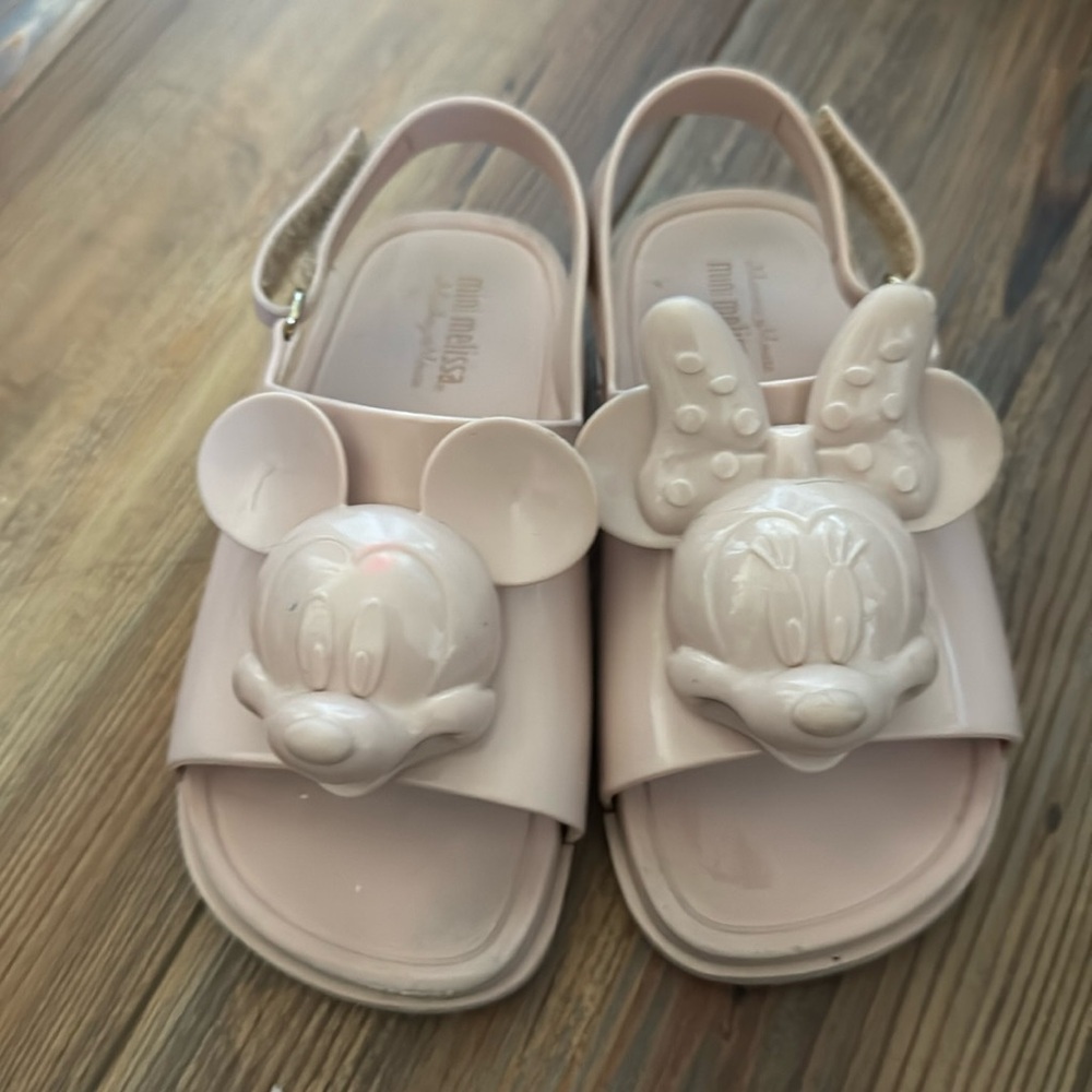Mini Melissa Minnie and Mickey Mouse sandals size 9